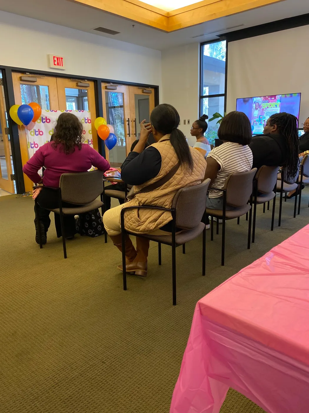 Families gathered for the reading
