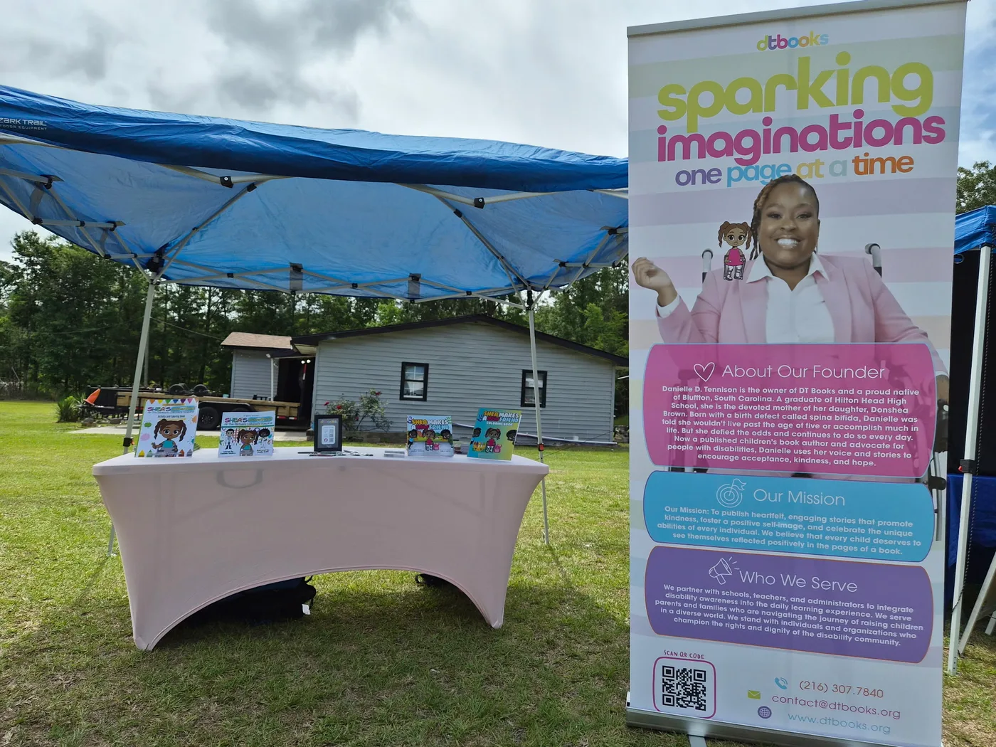 Our booth at an outdoor community event